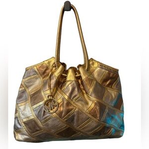 Michael Kors Bronze Metallic Hobo Bag